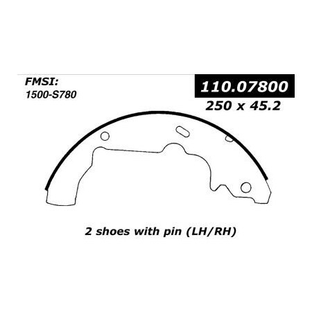 Centric Centric Premium Brake Shoes, Centric Parts 111.07800 111.078